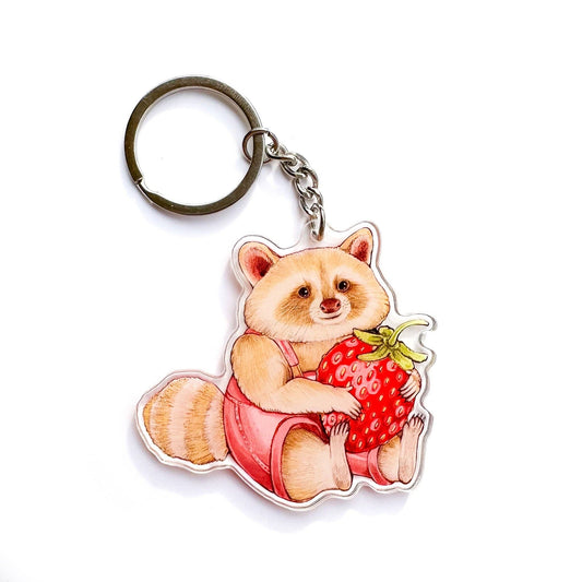 Strawberry Blond Raccoon Keychain