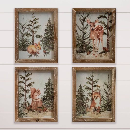 Framed Prints - Woodland Animals In Forest