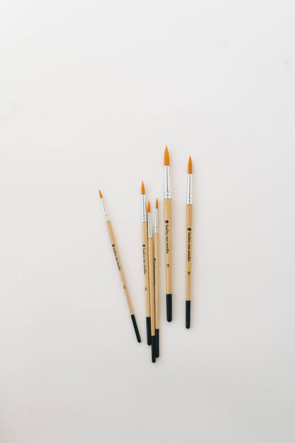 Round Tip Watercolor Brush Set (6 Brushes in Set)