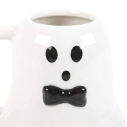 Mr. Boo Ghost Shaped Halloween Mug with Bow Tie