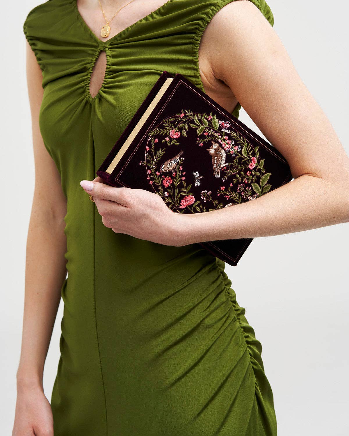 Florence Meadow Scene Embroidered Book Clutch / Jewelry Box