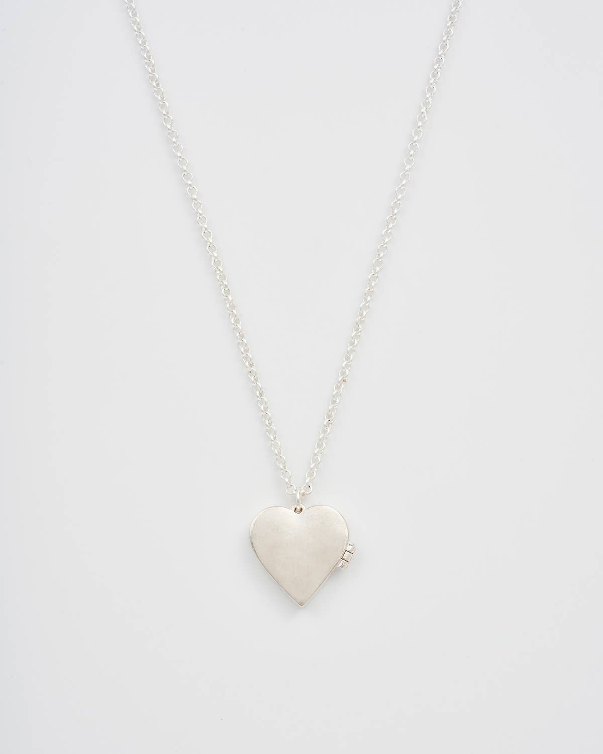 Floral "Forget Me Not" Heart Silver Locket Necklace