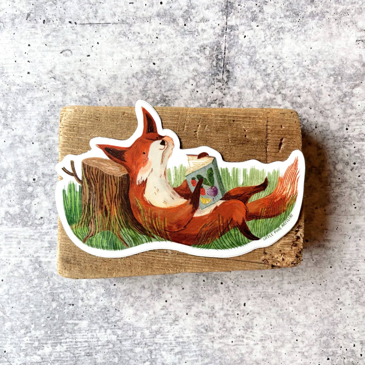 Reading Fox Sticker