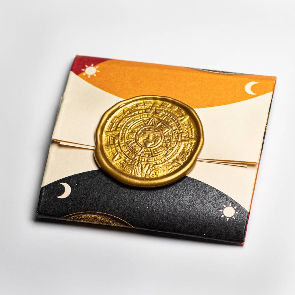 The Sun and Moon Worry Coin - Aztec Sun Stone and Moon