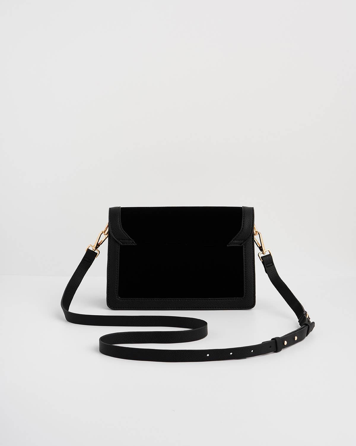 Botanical Black Velvet Embroidered Foldover Bag