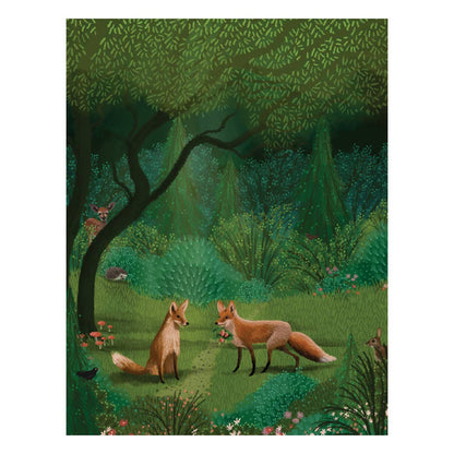 Woodland Foxes Birthday Card