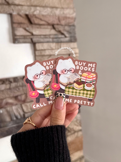 Buy Me Books & Call Me Pretty Matte Sticker Vinyl
