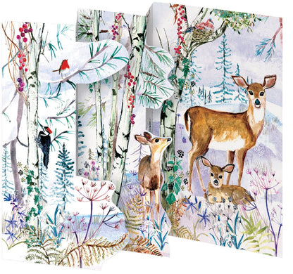 Wild Winter's Song Deer Tri-fold Card Pack