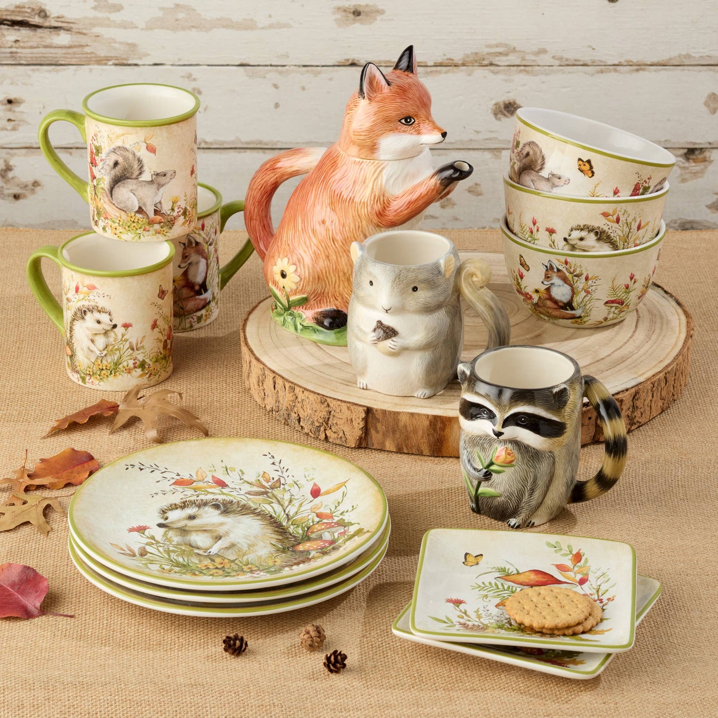 Woodland Critters Fall 3-D Fox Teapot 32 oz.