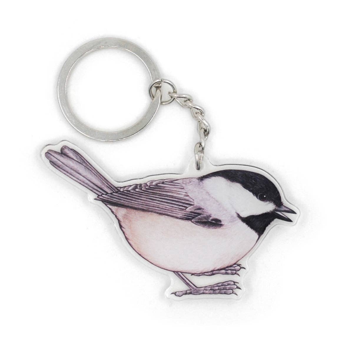 Carolina Chickadee Bird Double-Sided Acrylic Keychain