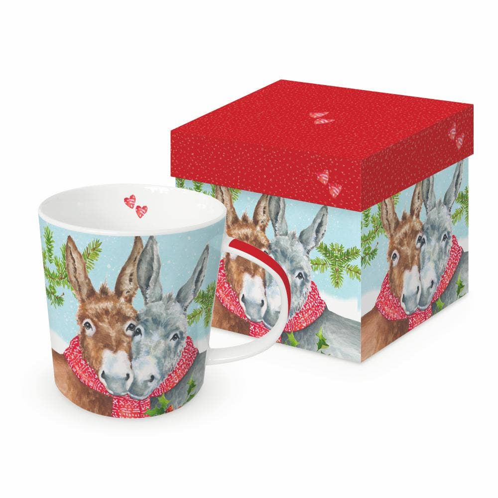 Dana & Don (Winter Donkeys) - Mug in a Gift Box