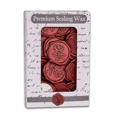Rose Adhesive Wax Seal Stickers 1 1/4" - 25 Pk