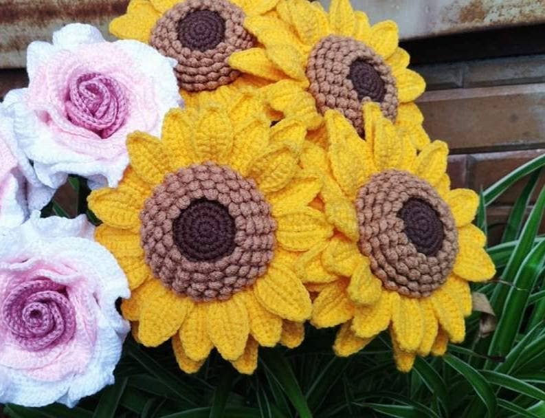 Hand Crocheted Sunflower