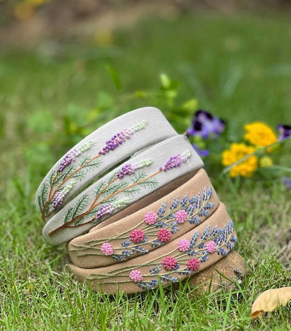 Spring Floral Embroidered Headband (Jasmine Collection)