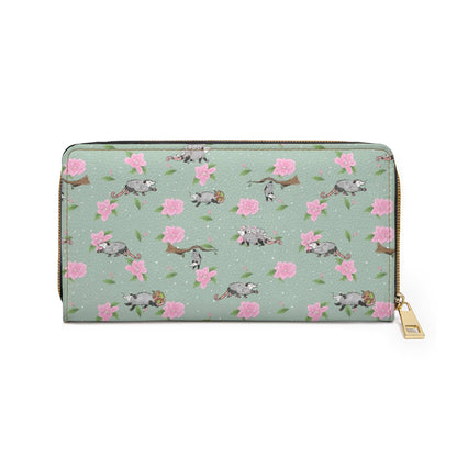 Opossums and Blossoms Zipper Wallet Pouch