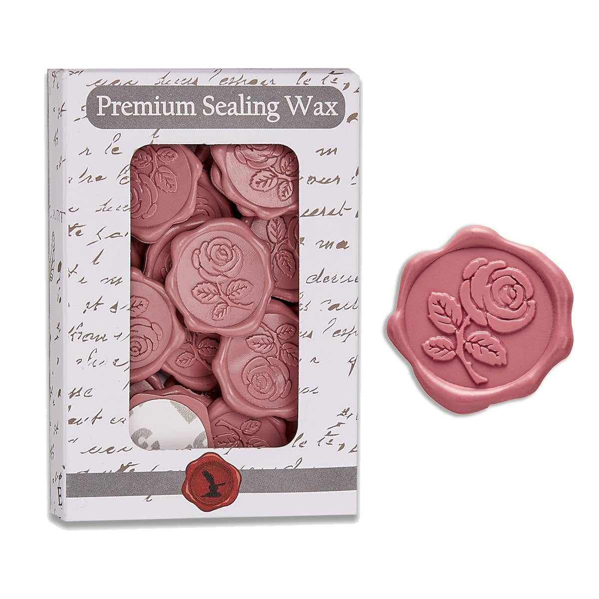 Rose Adhesive Wax Seal Stickers 1 1/4" - 25 Pk