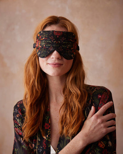 Folksy Fox Sleep Mask Black