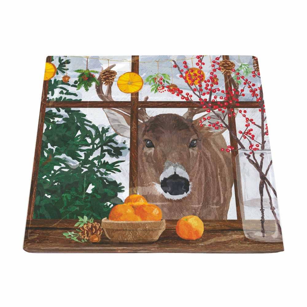 Hearth Time Deer (small square plate)