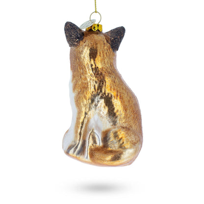 Mother and Baby Fox Glass Ornament