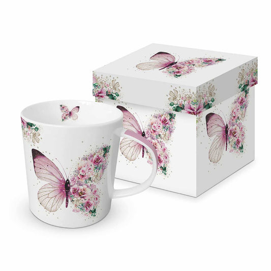 Mug in a Gift Box - Butterfly Flowers