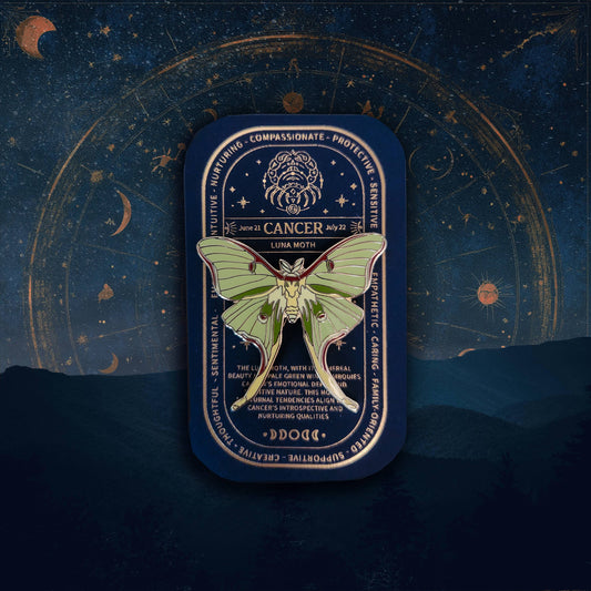 Cancer - Zodiac Butterfly and Moth Pins- Luna Moth