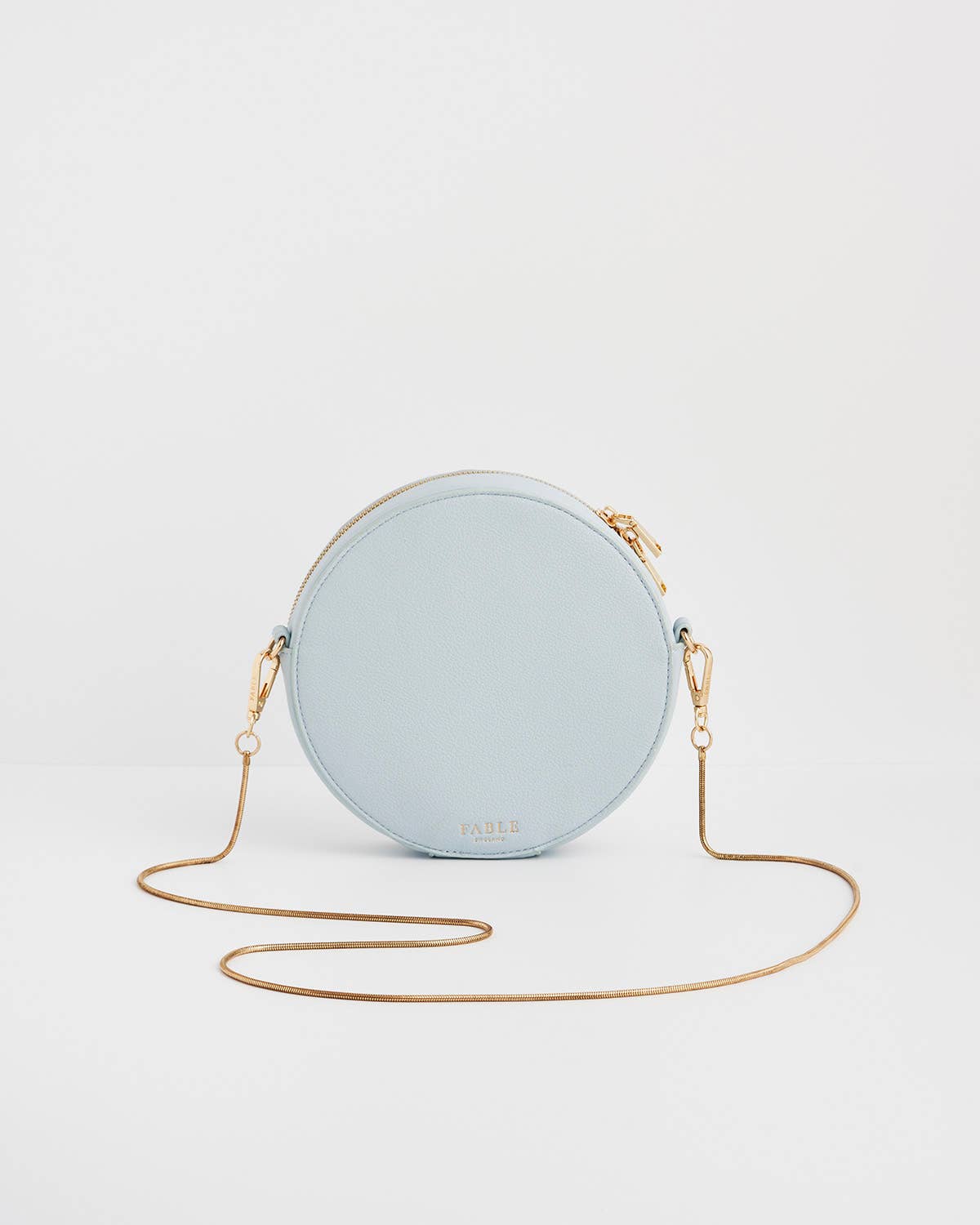 Floral Bow Blue Embroidered Circle Bag