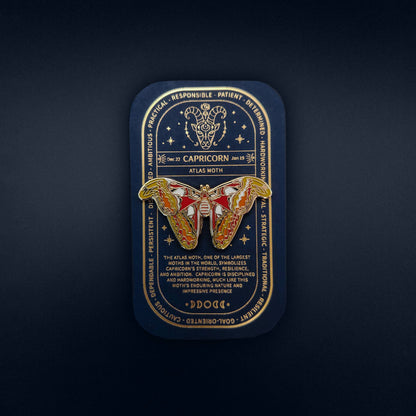 Capricorn - Zodiac Butterfly and Moth Pins- Atlas Moth