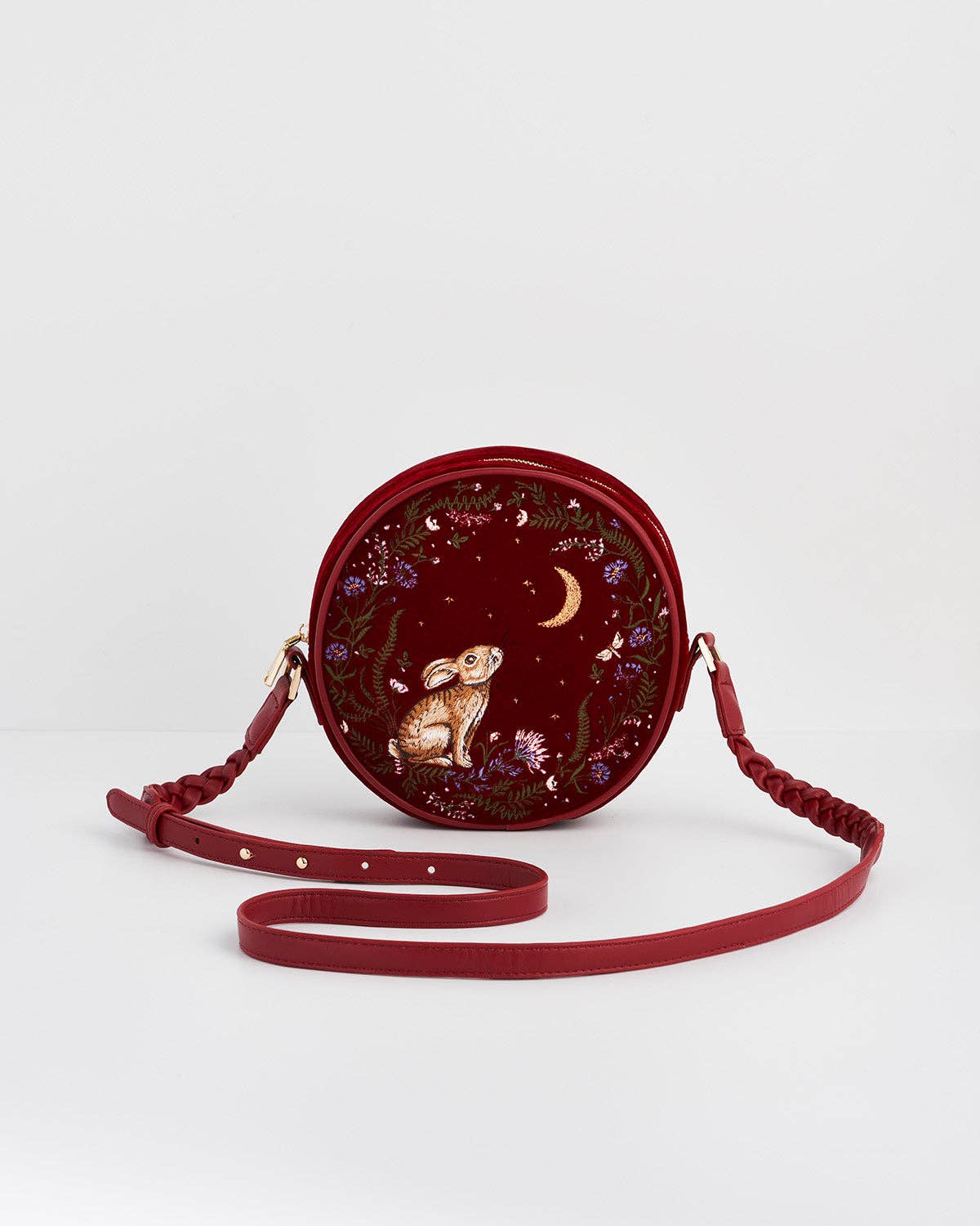 Star Gazing Rabbit Red Embroidered Circle Bag – Foxtails