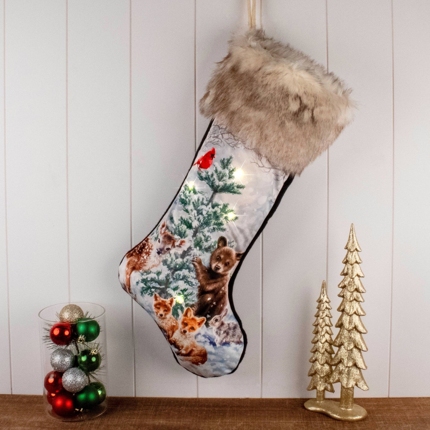 Woodland Animals LED Light Up Stocking