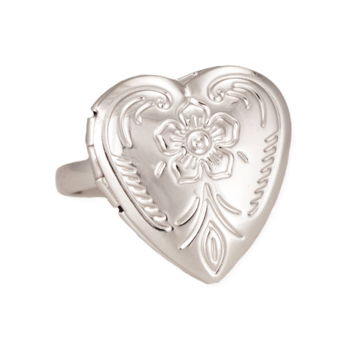 Cherished Memories Silver Locket Ring