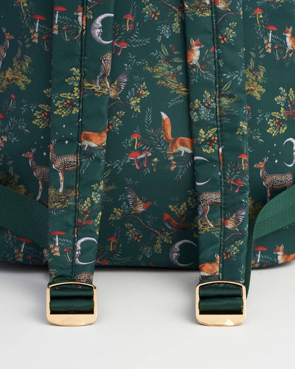 Into the Woods Green Buckle Medium Backpack