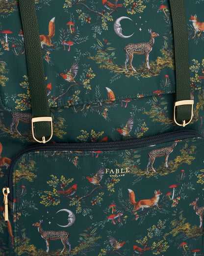 Into the Woods Green Buckle Medium Backpack