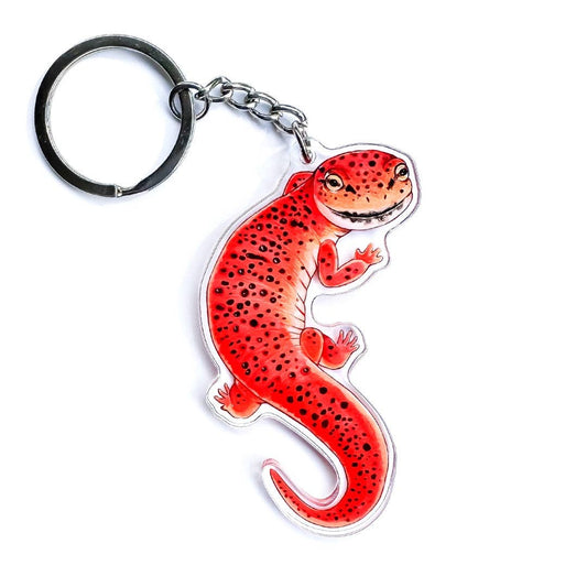 Red Salamander Double-Sided Acrylic Keychain