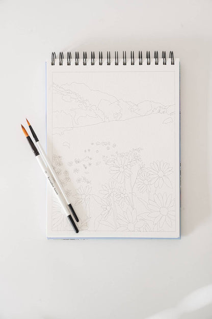 Landscape Watercoloring Book (Outlines with Video Tutorials)