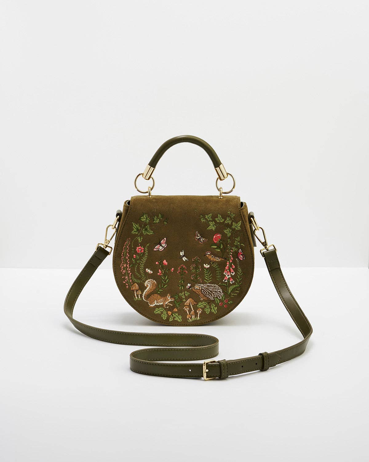 Charlotte Meadow Scene Embroidered Saddle Bag