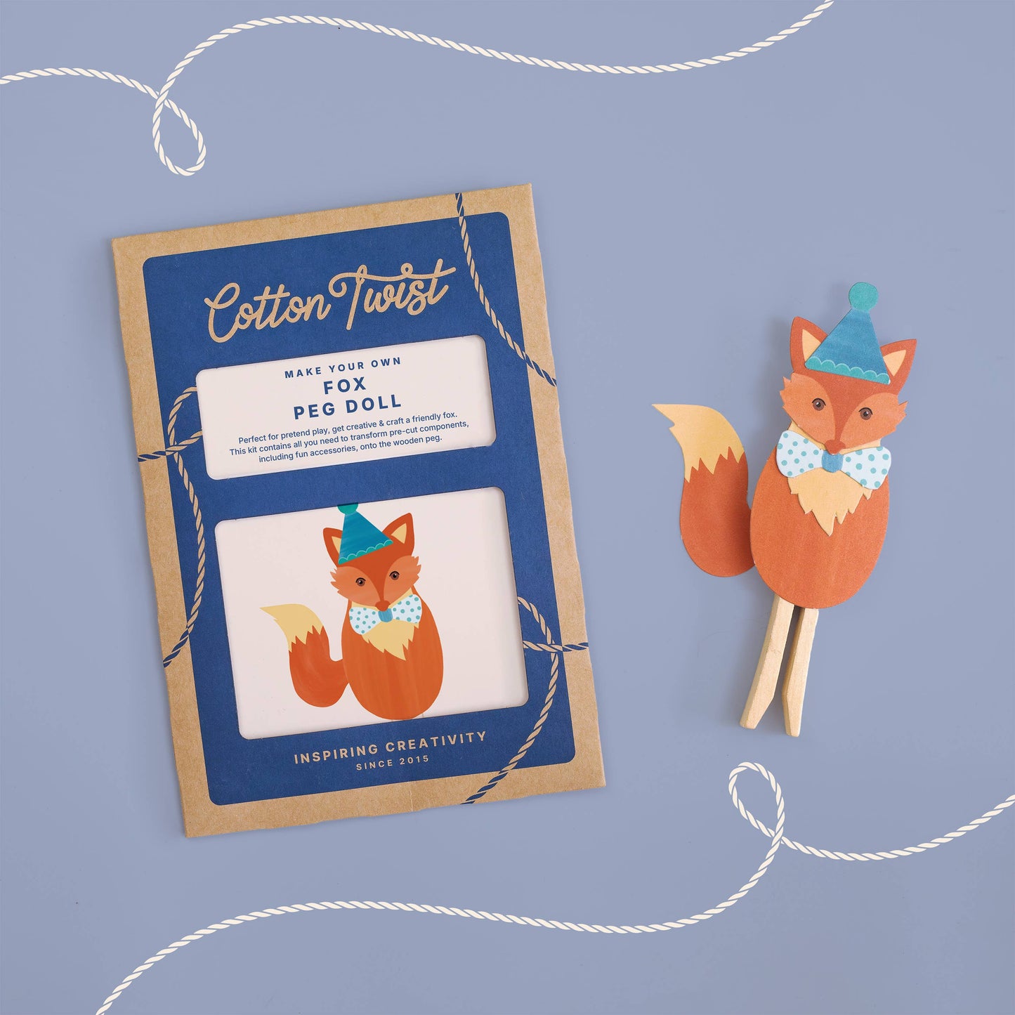 Make Your Own Fox Peg Doll Kit