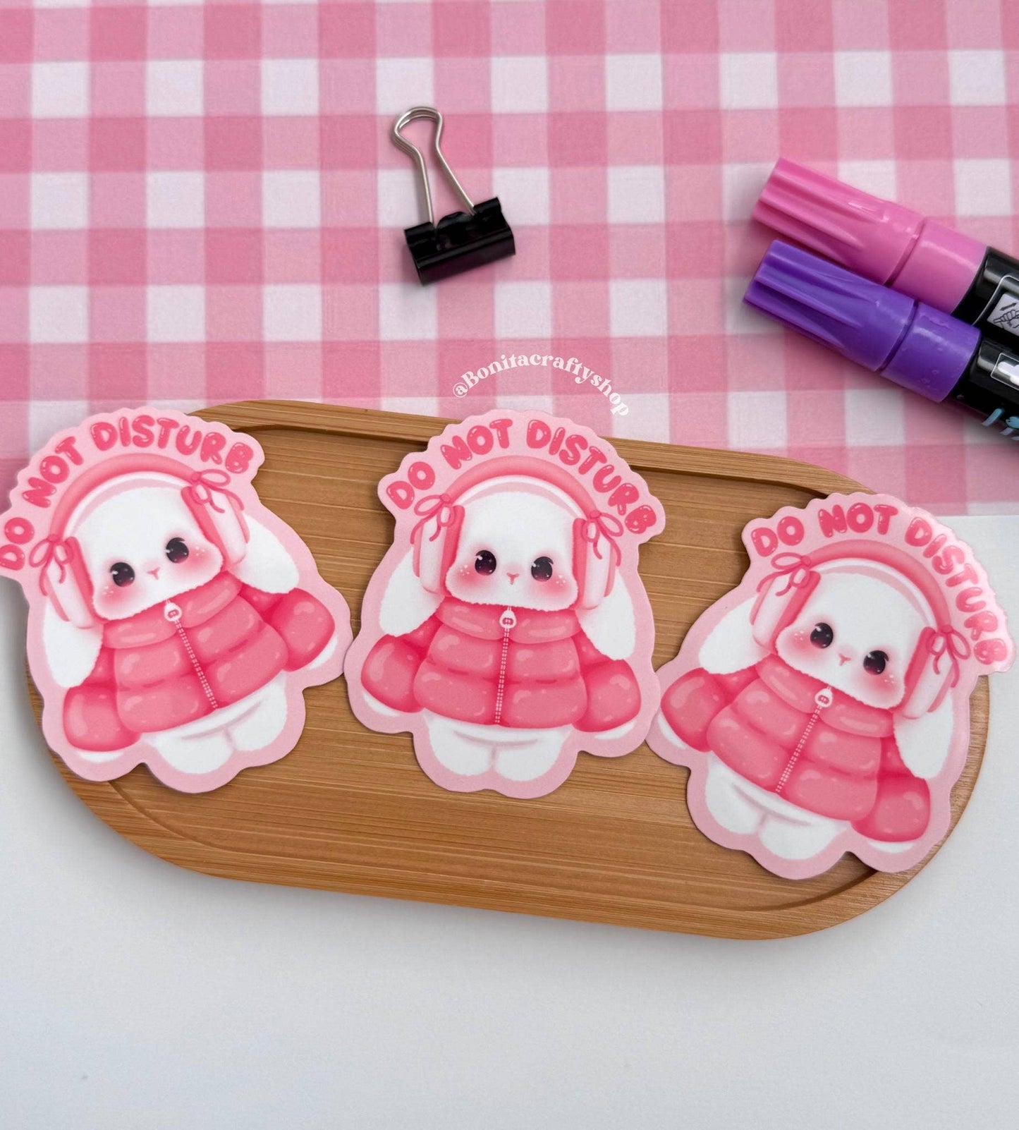 Cute Kawaii Bunny With Headphones Vinyl Sticker