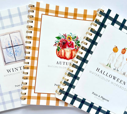 Cuaderno de trabajo de acuarela de otoño