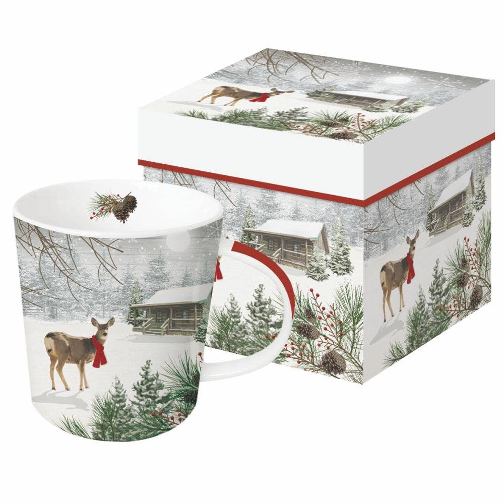 Mug in Gift Box - Wintry Deer