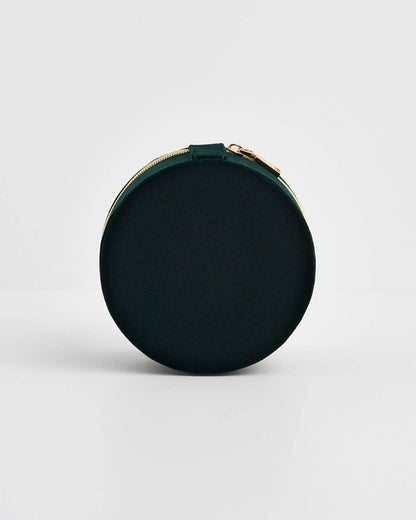 Nocturnal Garden Badger Embroidered Green Circle Jewellery Box