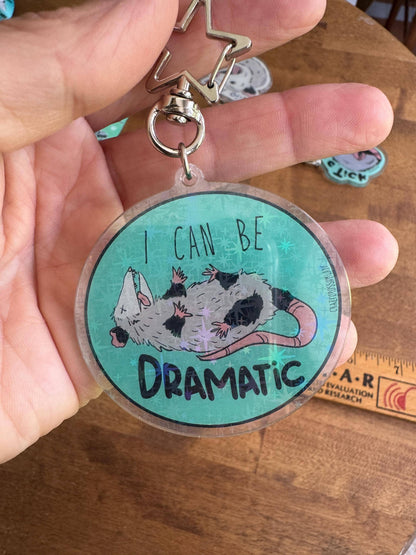 Sparkle Possum Vinyl Art Keychain For Animal Lovers Opossum