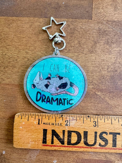 Sparkle Possum Vinyl Art Keychain For Animal Lovers Opossum