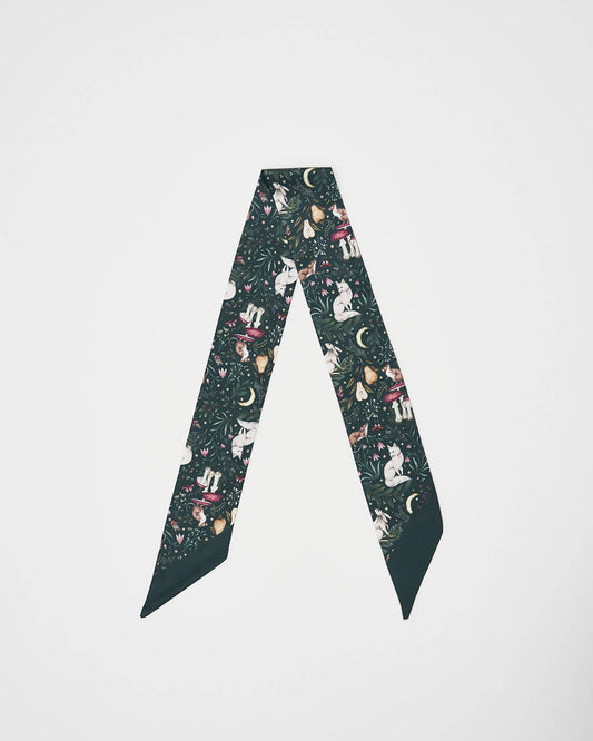 Niva Skinny Scarf in Forest Green