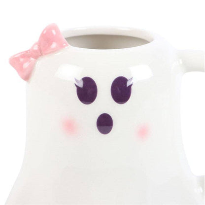 Mrs. Boo Ghost Shaped Halloween Mug with Bow