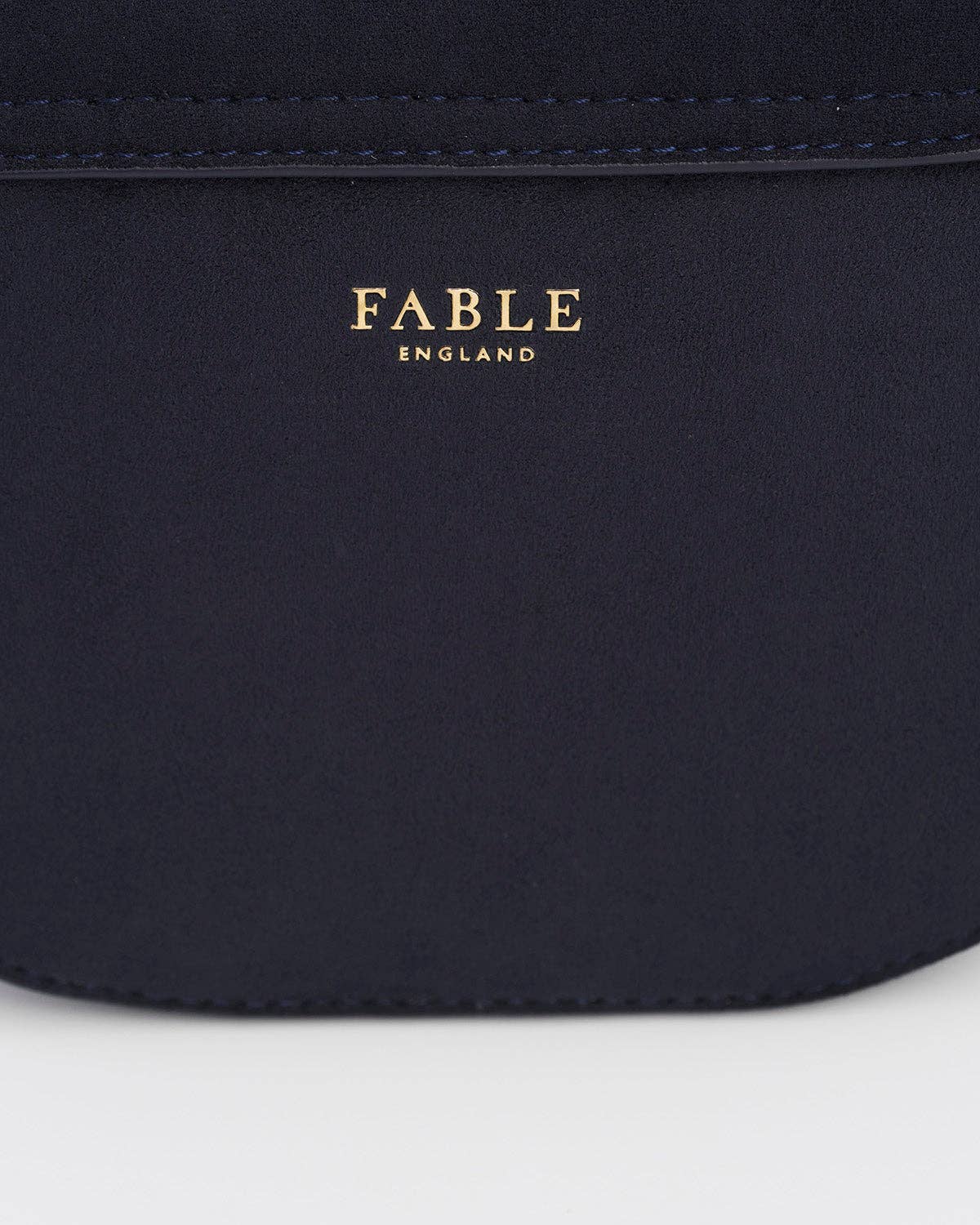 Beth Floral Applique Saddle Bag in Navy Suedette