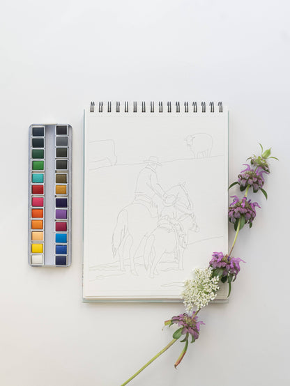 Country Life Watercoloring Book
