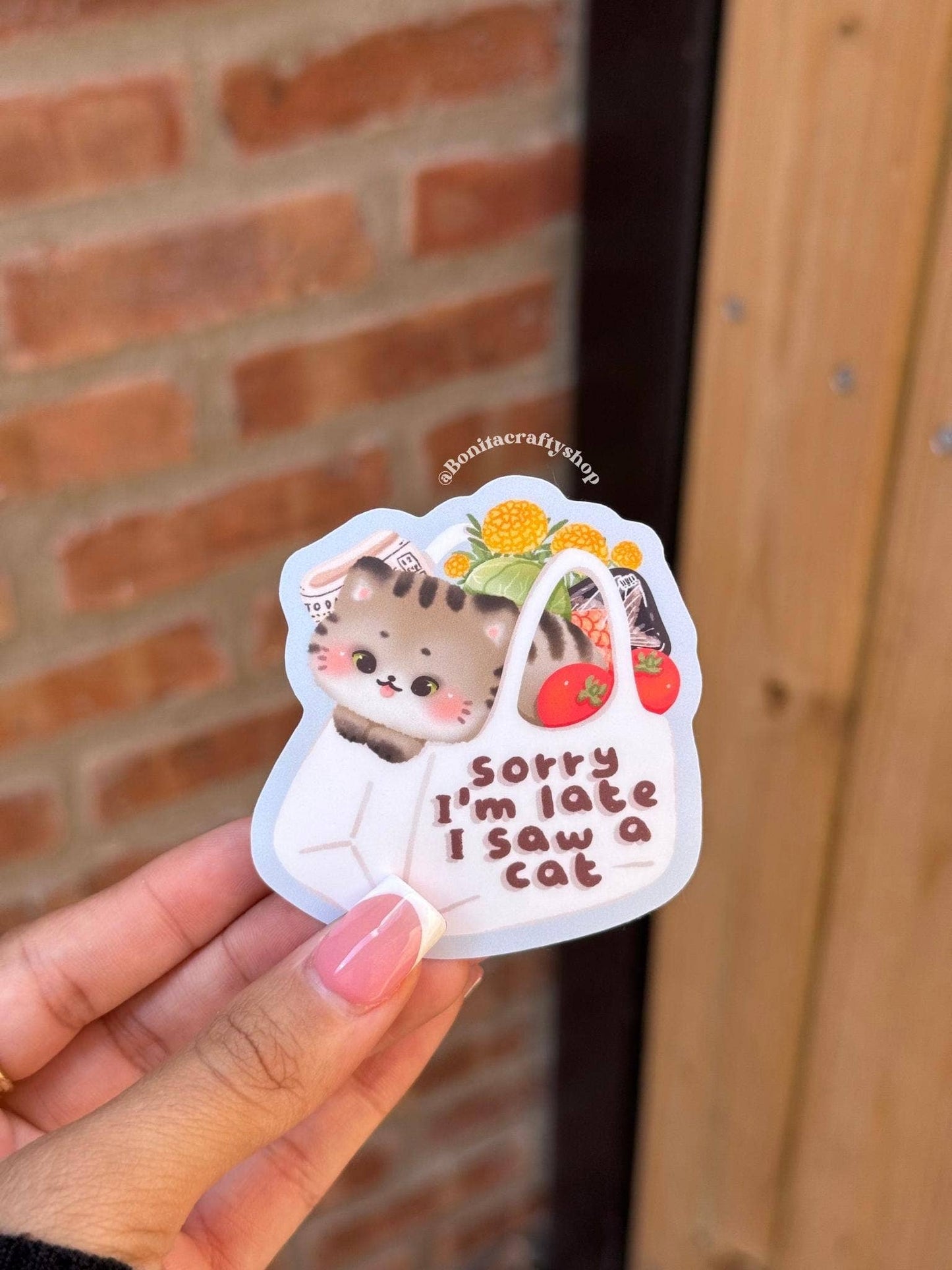 Waterproof Matte Cat Sticker For Planner, Laptop & Bottle
