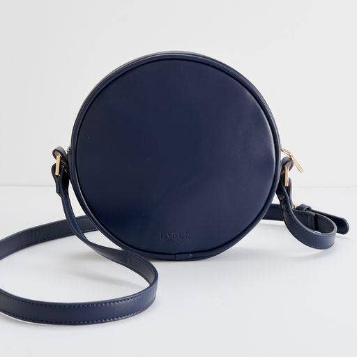 Chloe Embroidered Circle Purse - Navy