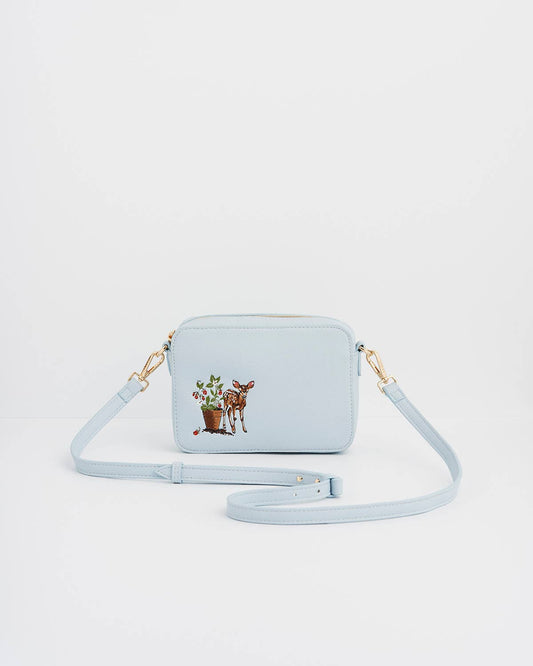 Strawberry & Fawn Blue Embroidered Camera Bag