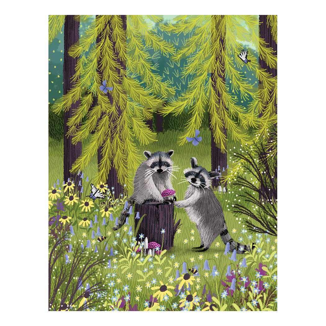 Raccoon Friends Birthday Card